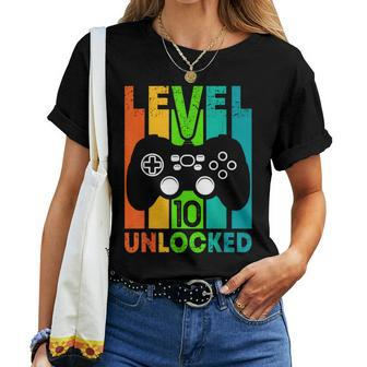Birthday Gamer Boy Or Gamer Girl Level 10 Unlocked Women T-shirt - Thegiftio UK