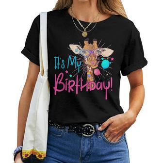 It Is My Birthday Good Time Giraffe Party Animal Colorful Women T-shirt - Monsterry DE