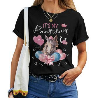 Birthday Horse Foal -Girl And Woman It’S My Birthday Women T-shirt - Thegiftio UK