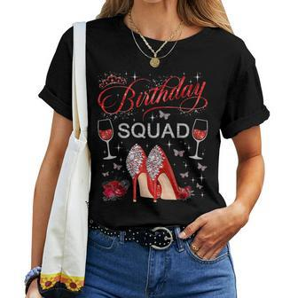 Birthday Squad Diva Squad Crown Hearts High Heel Girls Women T-shirt - Seseable