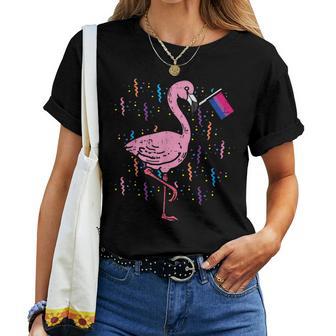 Bisexual Flag Flamingo Lgbt Bi Pride Stuff Animal Women T-shirt - Monsterry