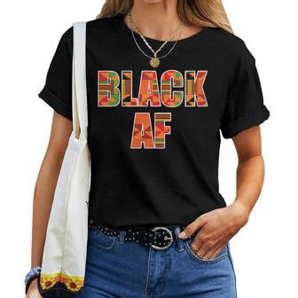 Black Af Kente Pattern Ghana West African Style Women T-shirt - Monsterry