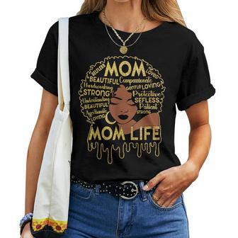Black African American Black Mom Life Mother's Day Women T-shirt - Monsterry