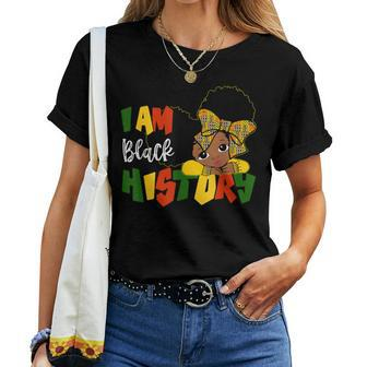 I Am Black History Month Girl Kid Traditional African Kente Women T-shirt - Monsterry