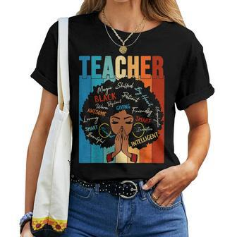 Black History Month Teacher For Girls Women Women T-shirt - Seseable