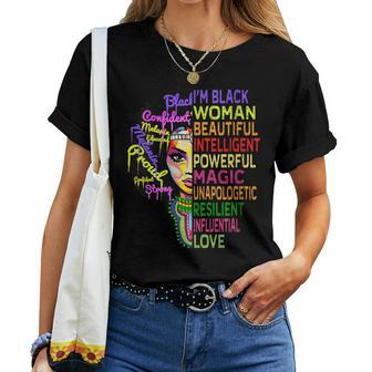 I Am Black History Month Woman Black Girl Magic Melanin Women T-shirt - Monsterry