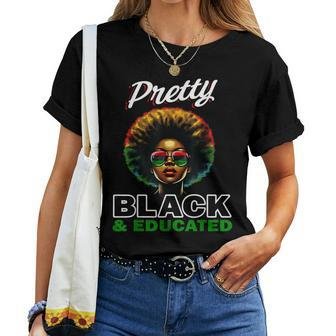 Black History T For Pretty Black And Educated Women T-shirt - Seseable