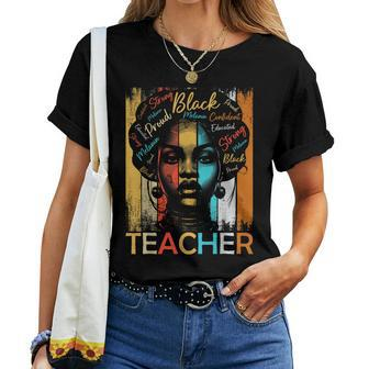 Black History Teacher African American Dashiki Women T-shirt - Seseable