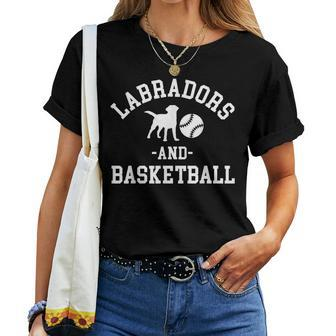 Black Yellow Chocolate Labs Basketball Labrador Lab Mom Dad Women T-shirt - Monsterry