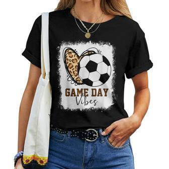 Bleached Soccer Game Day Vibes Soccer Mom Game Day Season Women T-shirt - Monsterry DE