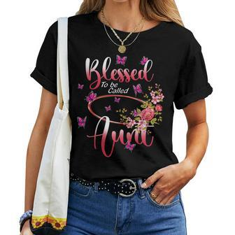 Blessed To Be Called Aunt Cute Flower Happy Women T-shirt - Seseable