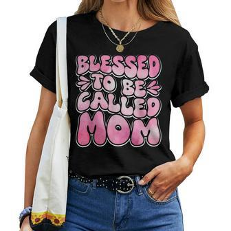 Blessed To Be Called Mom Mother's Day Groovy Women T-shirt - Thegiftio UK