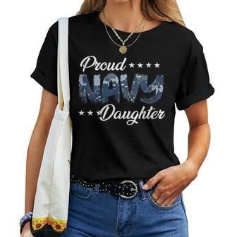 Blue Digital Bold Proud Navy Daughter Women T-shirt - Monsterry UK
