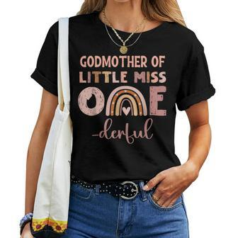 Boho Godmother Of Miss Onederful 1St Birthday Girl Cute Women T-shirt - Thegiftio