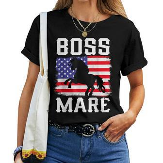 Boss Mare American Usa Horse Lover Riding Rider Equestrian Women T-shirt - Monsterry AU