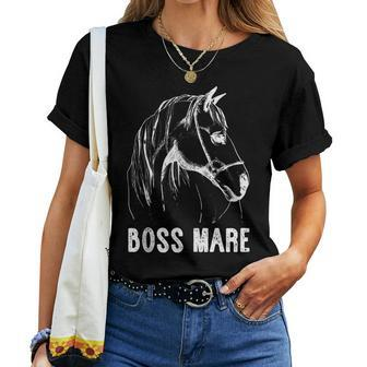 Boss Mare Horseback Riding Equestrians Horse Women Women T-shirt - Monsterry