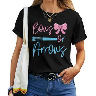 Bows Or Arrows Gender Reveal Party Idea For Mom Or Dad Women T-shirt - Monsterry