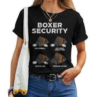 Boxer Security Animal Pet Dog Lover Owner Mom Dad Women T-shirt - Monsterry