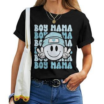 Boy Mama Retro For Mother Of Boys Mom Of Sons Women T-shirt - Monsterry