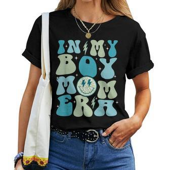 In My Boy Mom Era Groovy Retro Happy Mother's Day Mom Life Women T-shirt - Seseable
