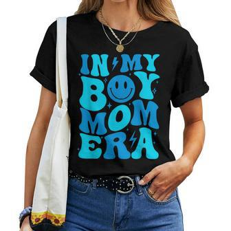 In My Boy Mom Era Retro Groovy Mom Life Happy Mother's Day Women T-shirt - Seseable