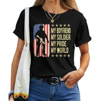 My Boyfriend Is A Soldier Hero Proud Army Girlfriend Women T-shirt - Monsterry CA