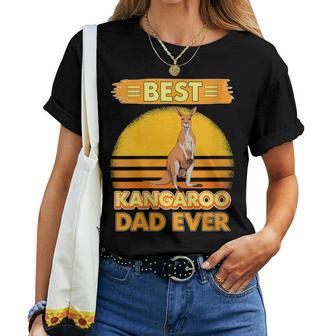 Boys Best Kangaroo Dad Ever Father's Day Kangaroo Women T-shirt - Monsterry