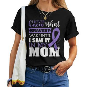 Bravery Mom Stomach Cancer Awareness Ribbon Women T-shirt - Monsterry UK
