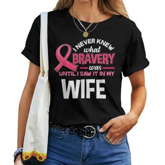 Breast Cancer Bravery Wife Breast Cancer Awareness Husband Women T-shirt - Monsterry AU