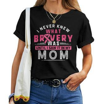 Breast Cancer Survivor Support Pink Ribbon Bravery Mom Women T-shirt - Monsterry DE