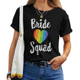 Bride Squad Lgbt Wedding Bachelorette Lesbian Pride Women Women T-shirt - Monsterry