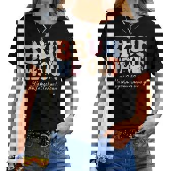 Bruh We Out High School Secretary Last Day Of School Groovy Women T-shirt | Mazezy