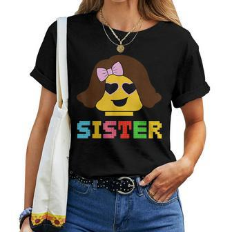 Building Bricks Blocks Sister Master Builder Family Matching Women T-shirt - Monsterry DE