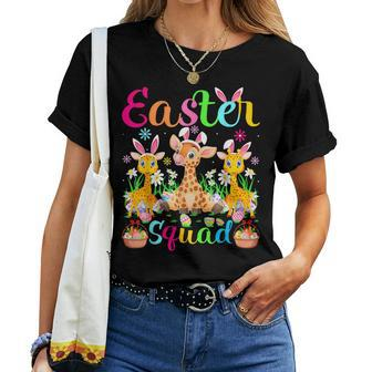 Bunny Egg Hunt Squad Giraffe Easter Squad Family Matching Women T-shirt | Mazezy UK