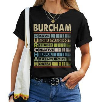 Burcham Family Name Last Name Burcham Women T-shirt - Seseable