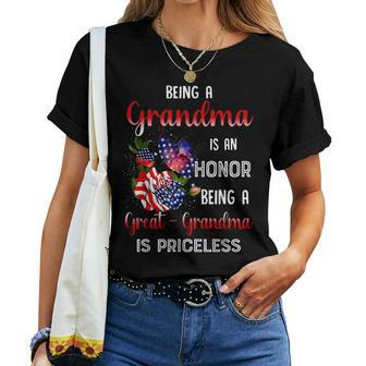 Butterfly Being A Grandma Is An Honor Being A Great Grandma Women T-shirt - Monsterry