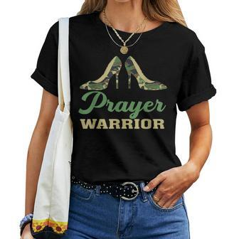 Camo Heels Prayer Warrior Faith God Jesus Christian Women Women T-shirt - Seseable