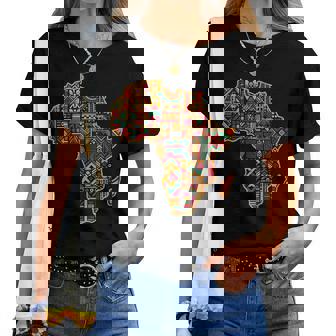 Carte De L'afrique Colorée Et Cool Pour Hommes Et S Kente African Lover T-shirt femme - Cadeauxyz