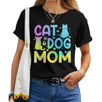 Cat Dog Mom For Pet Lovers Women T-shirt | Mazezy UK