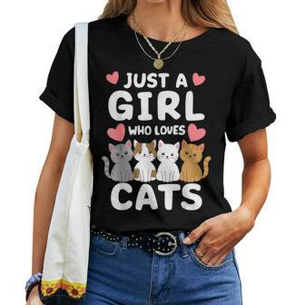 Cat Just A Girl Who Loves Cats Women T-shirt - Seseable