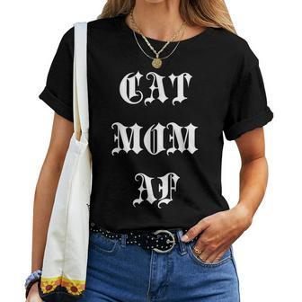 Cat Mom Af Alt Aesthetic Retro Vintage Gothic Women T-shirt - Monsterry AU