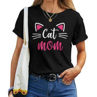 Cat Mom Happy Mother's Day For Cat Lovers Matching Family Women T-shirt - Monsterry