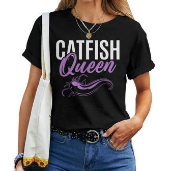 Catfish Queen Catfishing Angler Noodler Fischer Mama Papa T-shirt Frauen - Geschenkecke