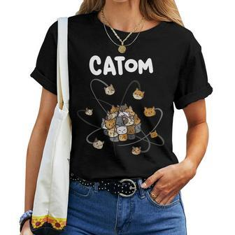 Catom Science Teacher Chemistry Lover Physics School Cat Women T-shirt - Monsterry