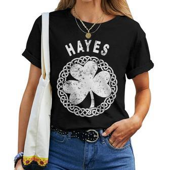 Celtic Theme Hayes Irish Family Name Women T-shirt - Seseable