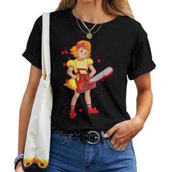 Chainsaw Girl Bloody Sweet Manga Women T-shirt - Monsterry