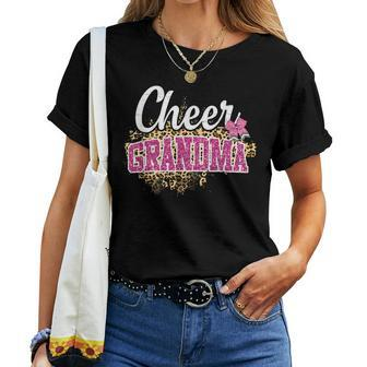 Cheer Grandma Leopard Cheerleading Grandma Women T-shirt - Seseable