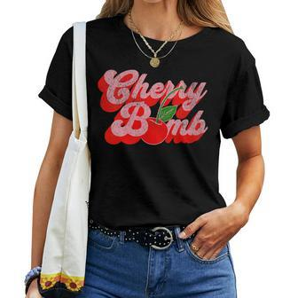 Cherry Bomb Retro 70S Vintage Style Cute Women T-shirt - Monsterry AU