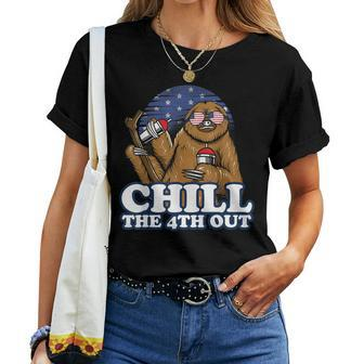 Chill The 4Th Out Patriotic Fourth Of July Sloth Women T-shirt - Monsterry CA