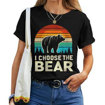 I Choose The Bear Vintage Sunset Women T-shirt - Monsterry DE